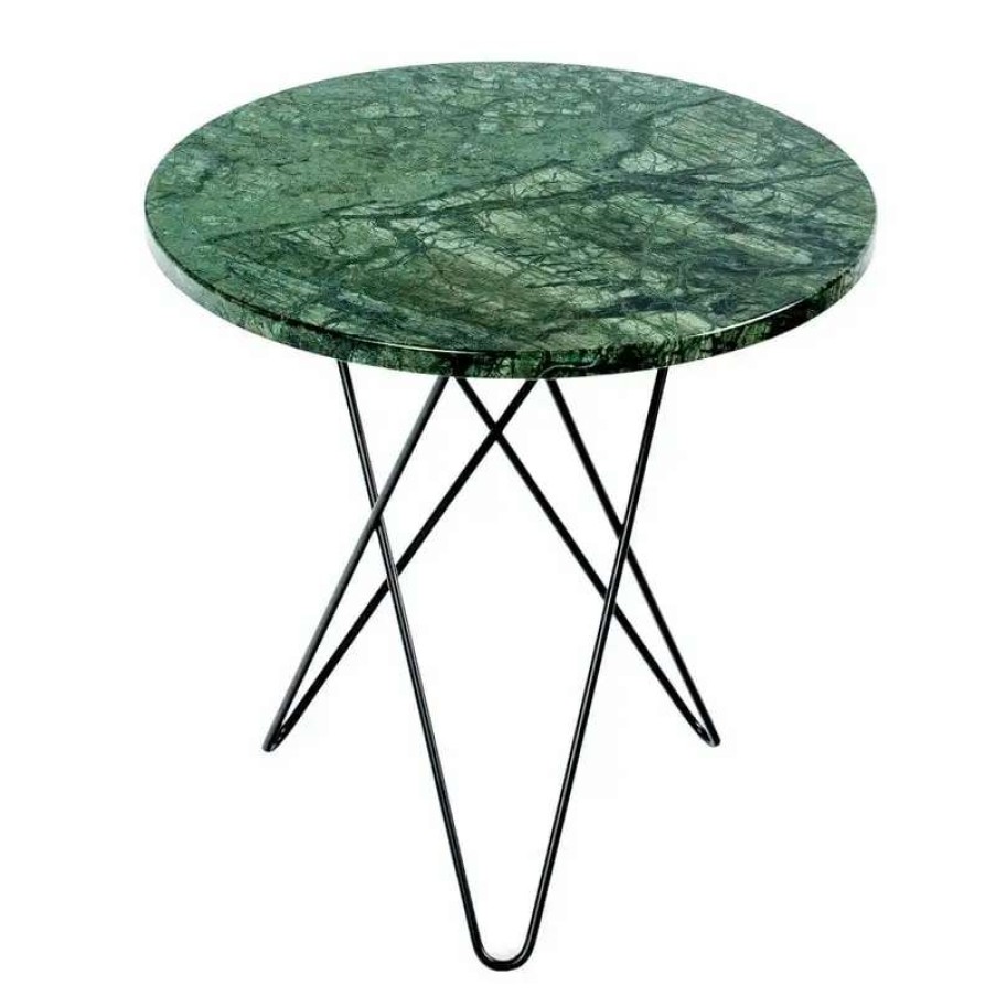 Coffee Tables * | Ox Denmarq Tall Mini O Table, Black Green Marble