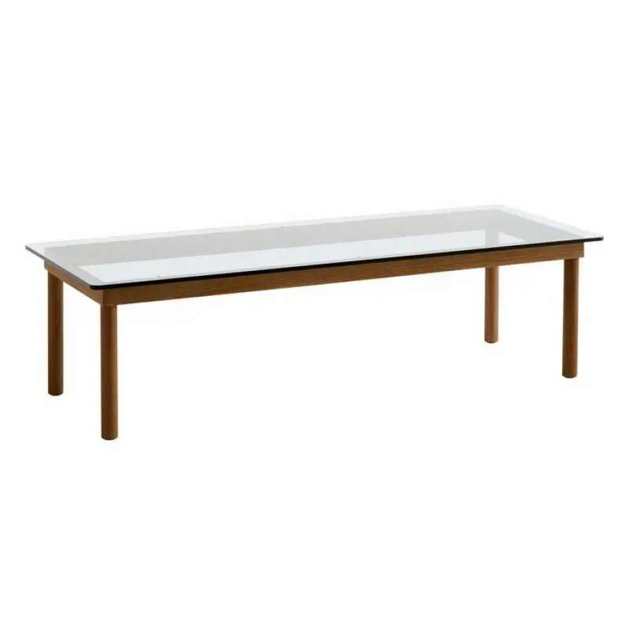 Coffee Tables * | Hay Kofi Table 140 X 50 Cm, Lacquered Walnut Clear Glass