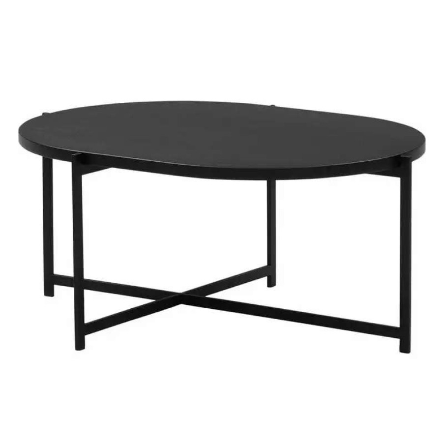 Coffee Tables * | Interface Pilleri Coffee Table, 60 X 80 Cm, Black Black Oak