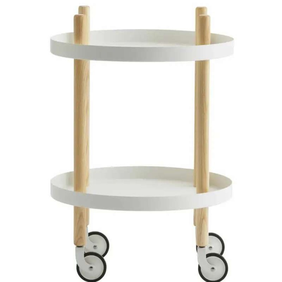 Kitchen Carts & Trolleys * | Normann Copenhagen Block Table Trolley, Round, White