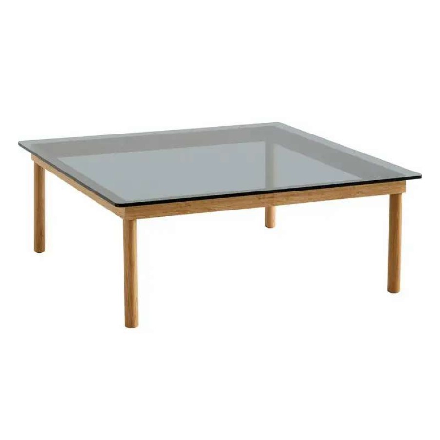 Coffee Tables * | Hay Kofi Table 100 X 100 Cm, Lacquered Oak Grey Glass