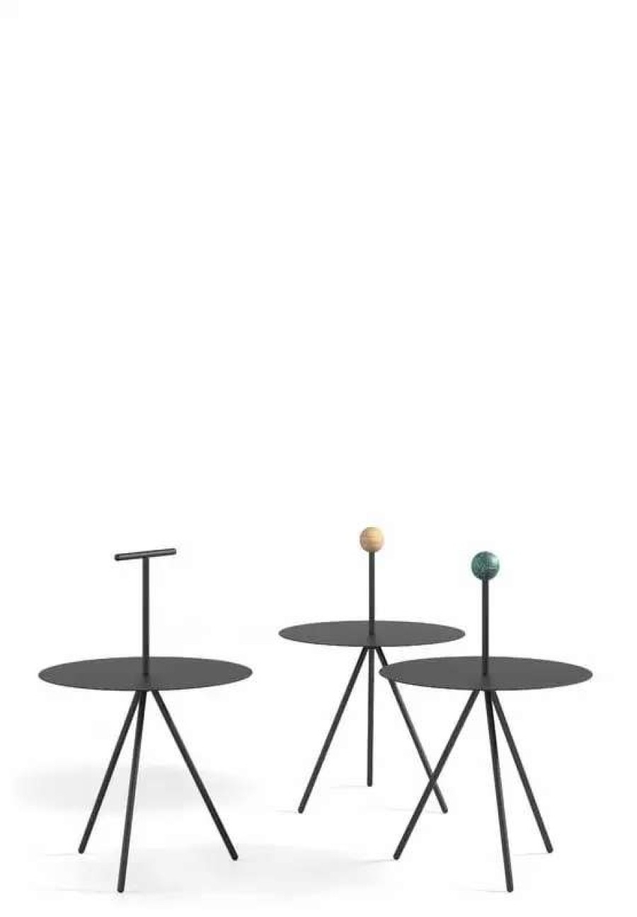 Side & End Tables * | Viccarbe Trino Table, Black Green Marble Handle