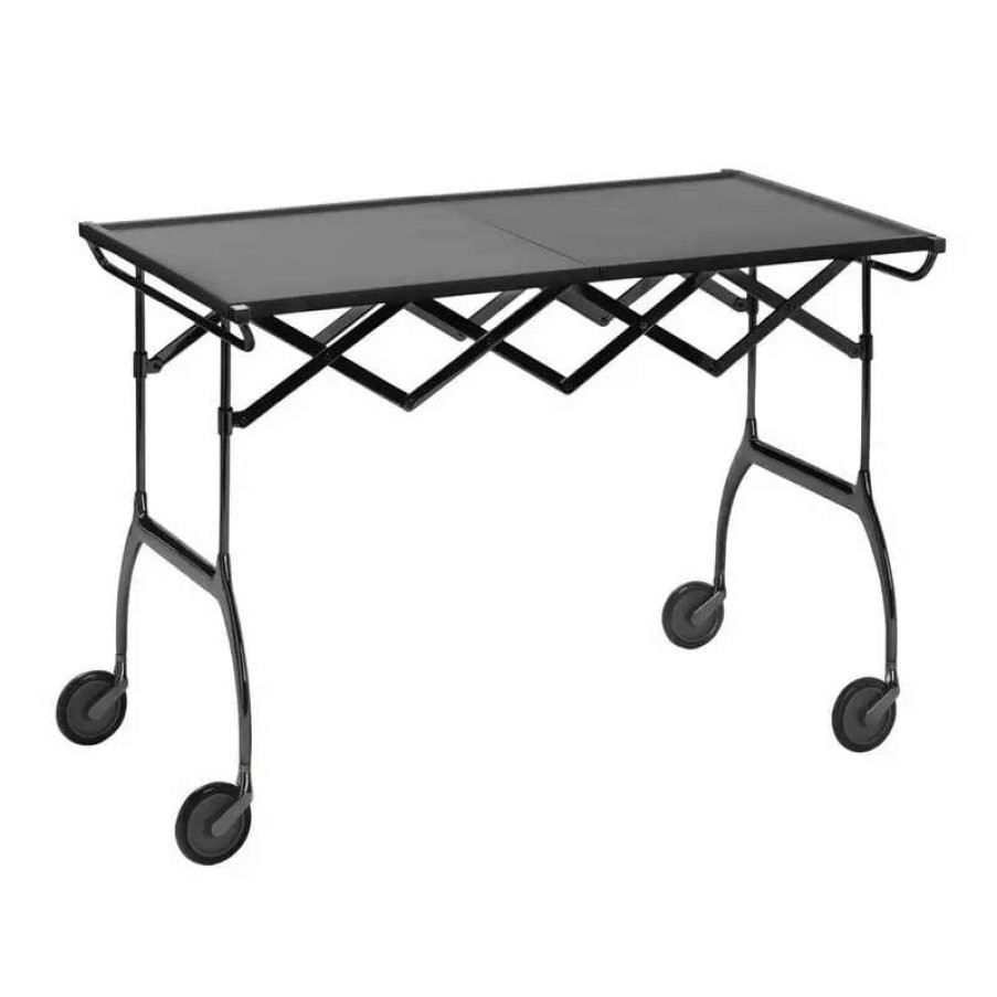 Kitchen Carts & Trolleys * | Kartell Battista Folding Serving Trolley/Side Table, Black