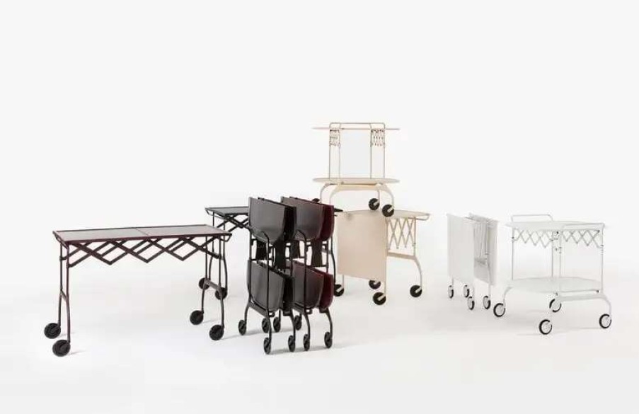 Kitchen Carts & Trolleys * | Kartell Battista Folding Serving Trolley/Side Table, Black