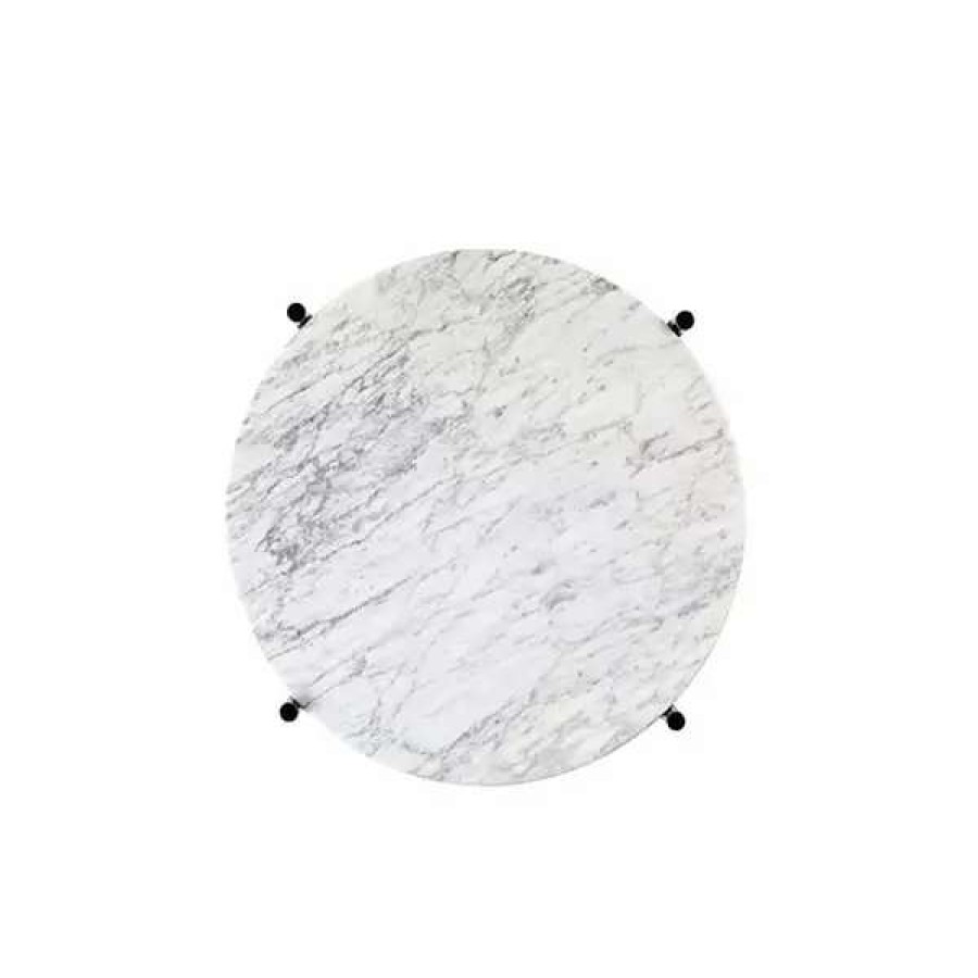 Coffee Tables * | Gubi Ts Coffee Table, 40 Cm, Brass White Marble