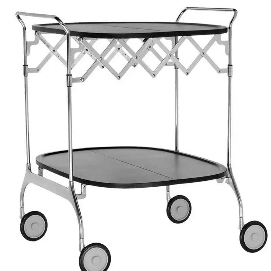 Kitchen Carts & Trolleys * | Kartell Gastone Folding Trolley, Black Chrome