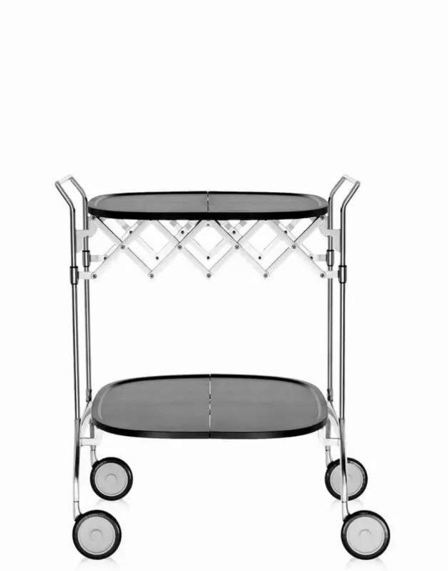 Kitchen Carts & Trolleys * | Kartell Gastone Folding Trolley, Black Chrome