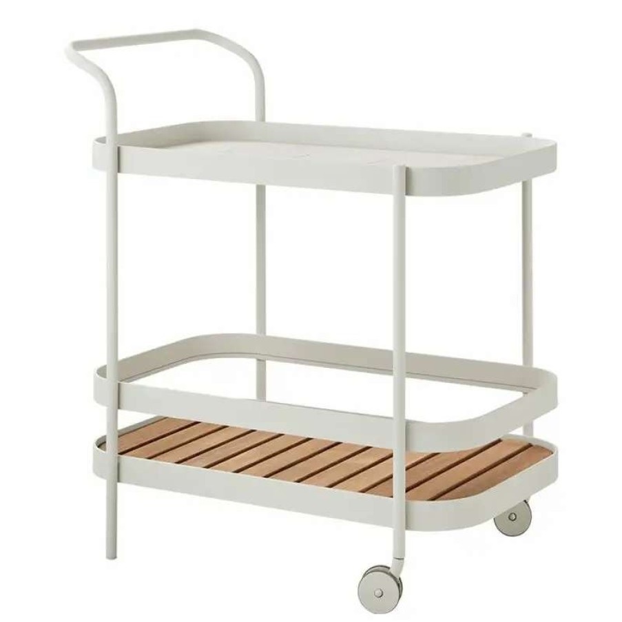 Kitchen Carts & Trolleys * | Cane-Line Roll Bar Trolley, Teak White