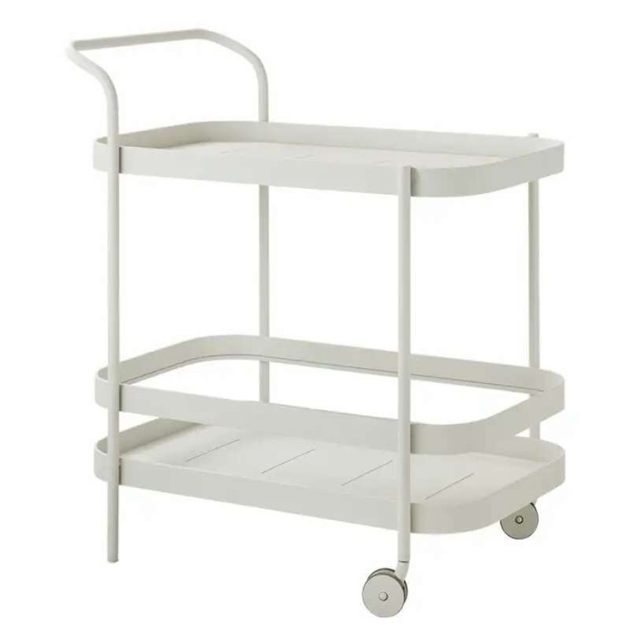 Kitchen Carts & Trolleys * | Cane-Line Roll Bar Trolley, Teak White