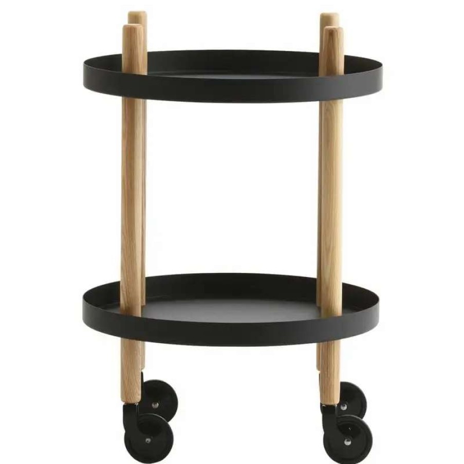 Kitchen Carts & Trolleys * | Normann Copenhagen Block Table Trolley, Round, Black