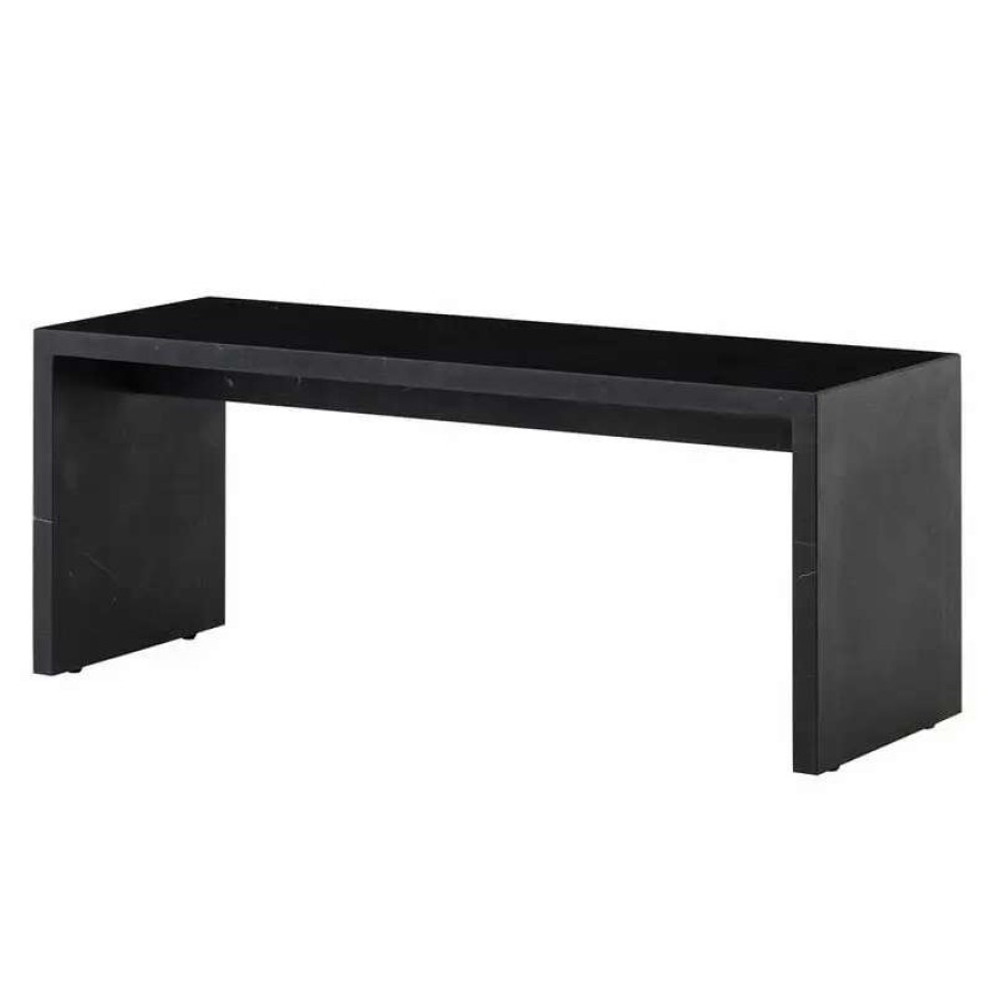 Coffee Tables * | Menu Plinth Bridge Table, Black Marquina Marble