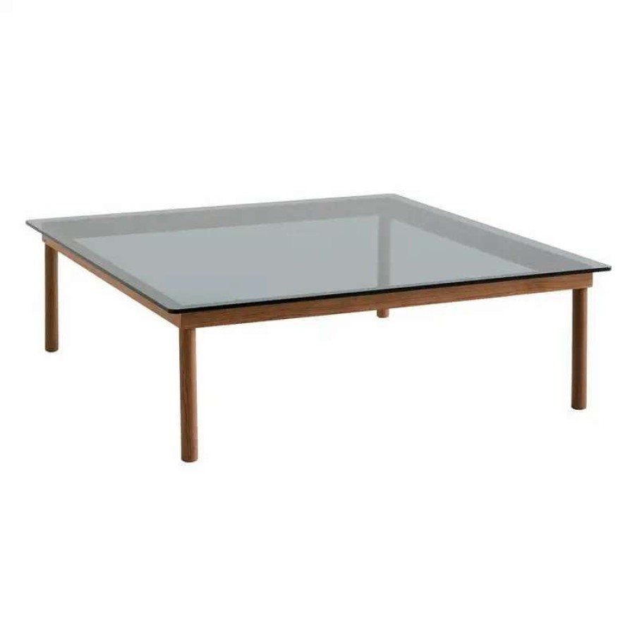 Coffee Tables * | Hay Kofi Table 120 X 120 Cm, Lacquered Walnut Grey Glass