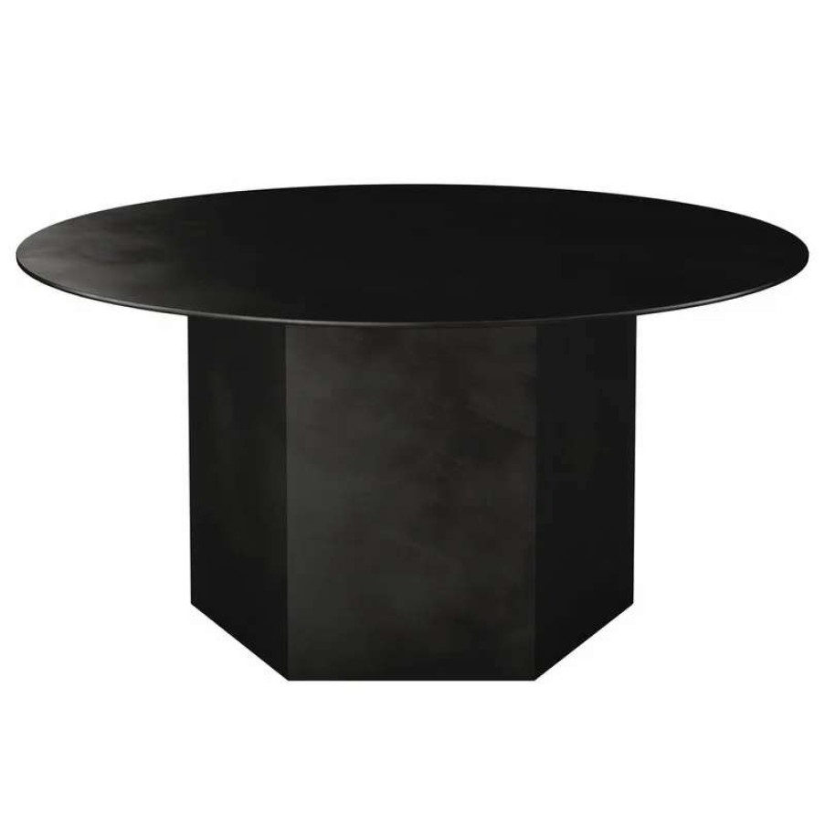 Coffee Tables * | Gubi Epic Coffee Table, Round, 80 Cm, Midnight Black Steel