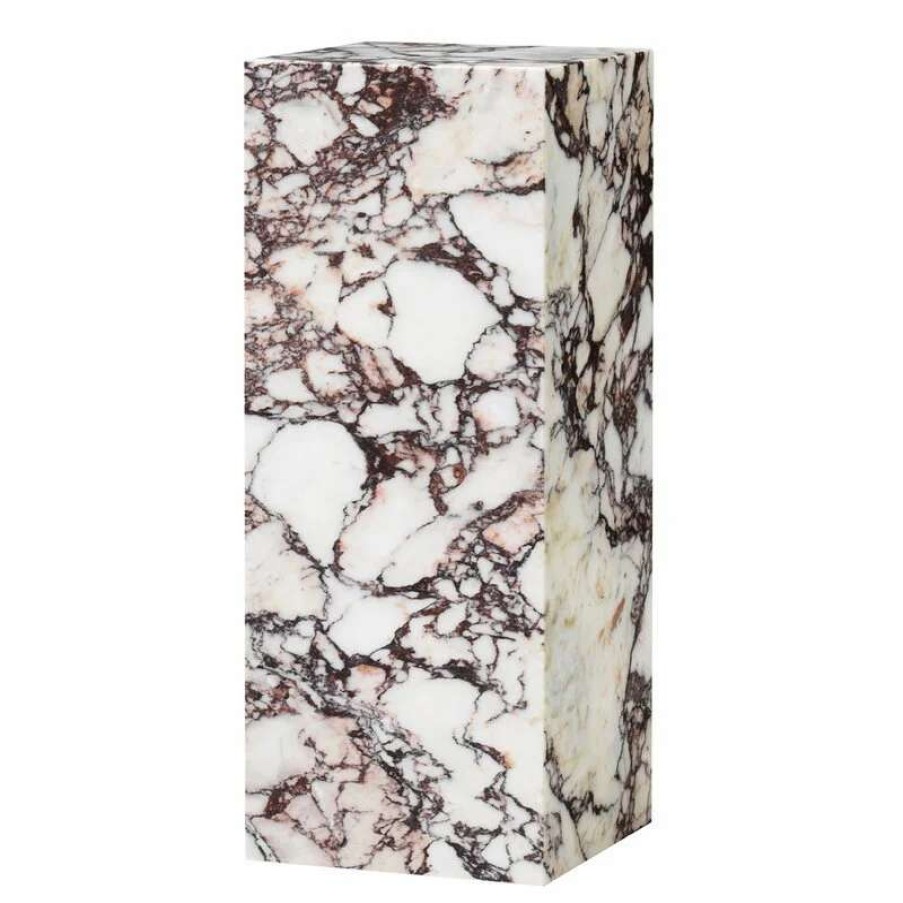 Side & End Tables * | Menu Plinth Pedestal Stand, Calacatta Viola Marble