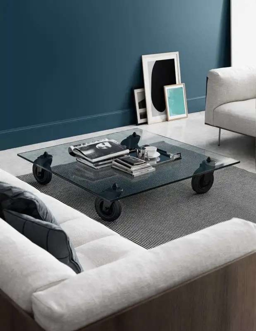 Coffee Tables * | Fontanaarte Tavolo Con Ruote Coffee Table, 100 X 100 X 25 Cm