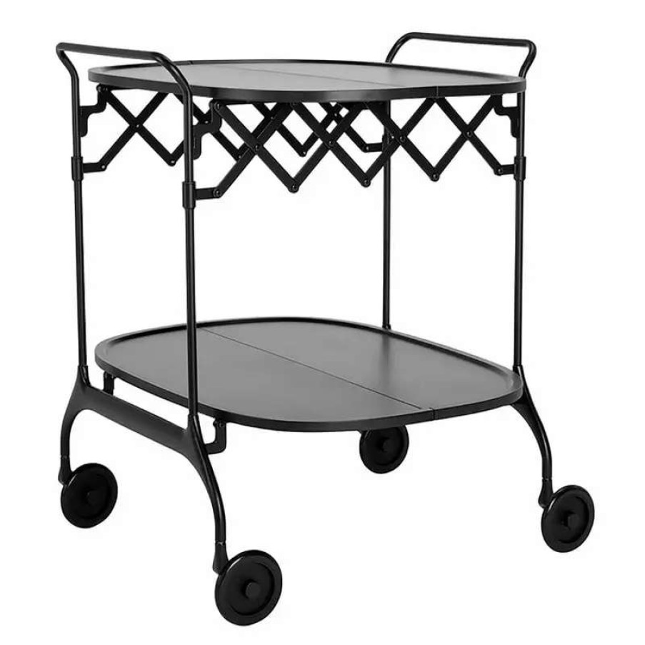 Kitchen Carts & Trolleys * | Kartell Gastone Folding Serving Trolley/Side Table, Black