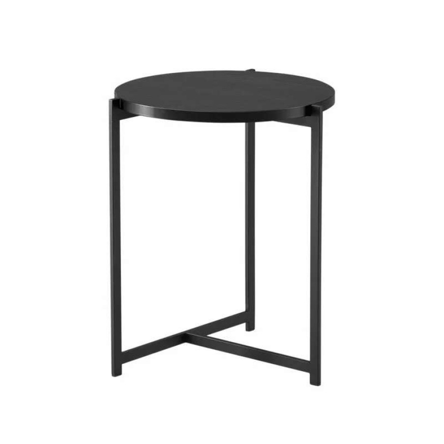 Coffee Tables * | Interface Pilleri Coffee Table, 40 Cm, Black Black Oak