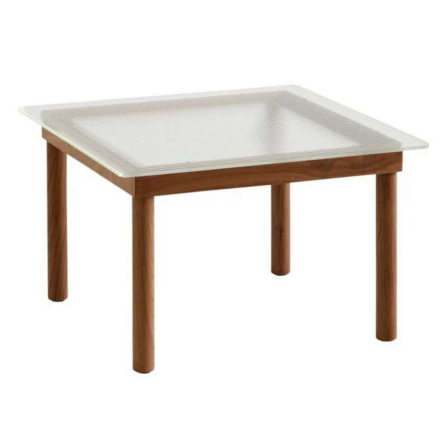 Coffee Tables * | Hay Kofi Table 60 X 60 Cm, Lacquered Walnut Reeded Glass