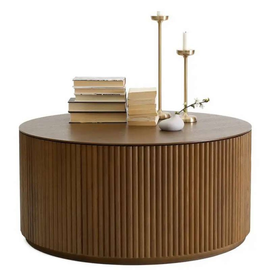 Coffee Tables * | Asplund Grand Palais Coffee Table, 92 Cm, Teak Stained Ash