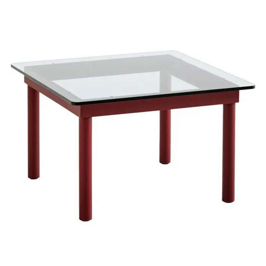 Coffee Tables * | Hay Kofi Table 60 X 60 Cm, Barn Red Lacquered Oak Clear Glass