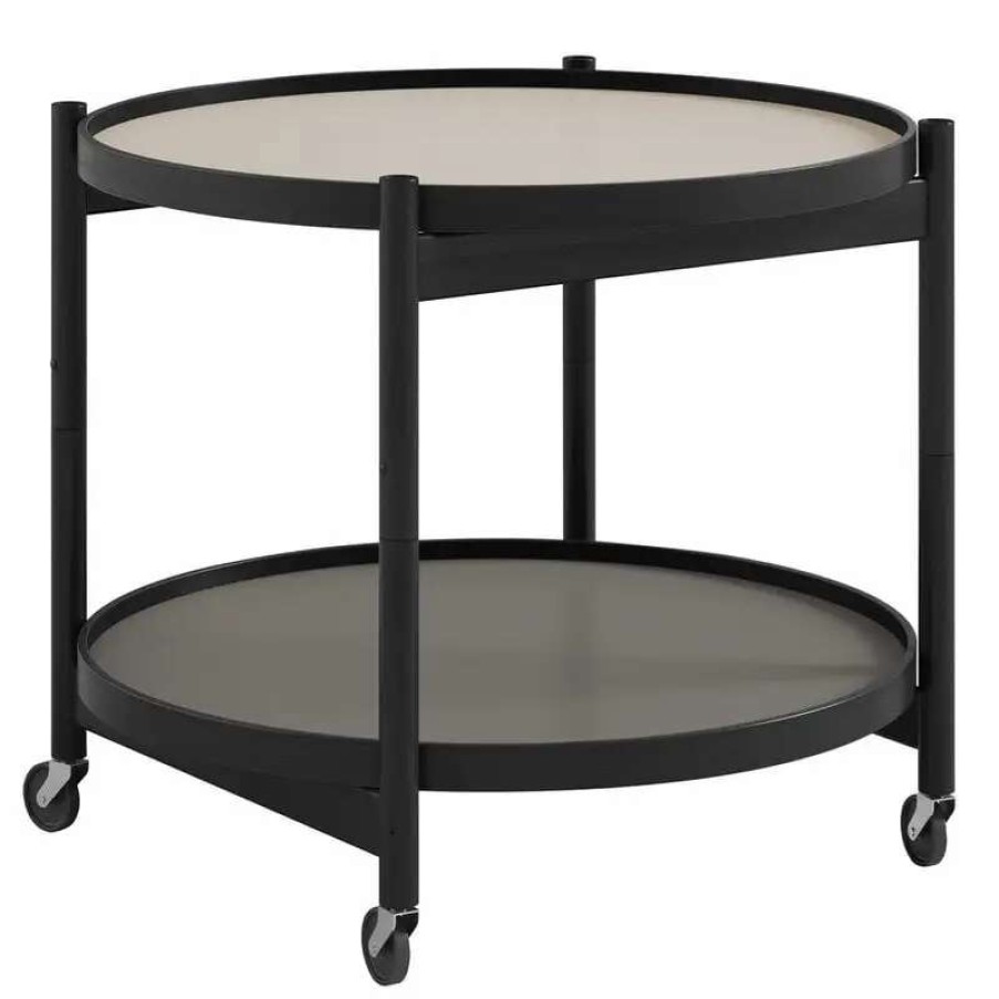 Kitchen Carts & Trolleys * | Brdr. Kruger Bolling Tray Table 60 Cm, Black Lacquered Beech Stone