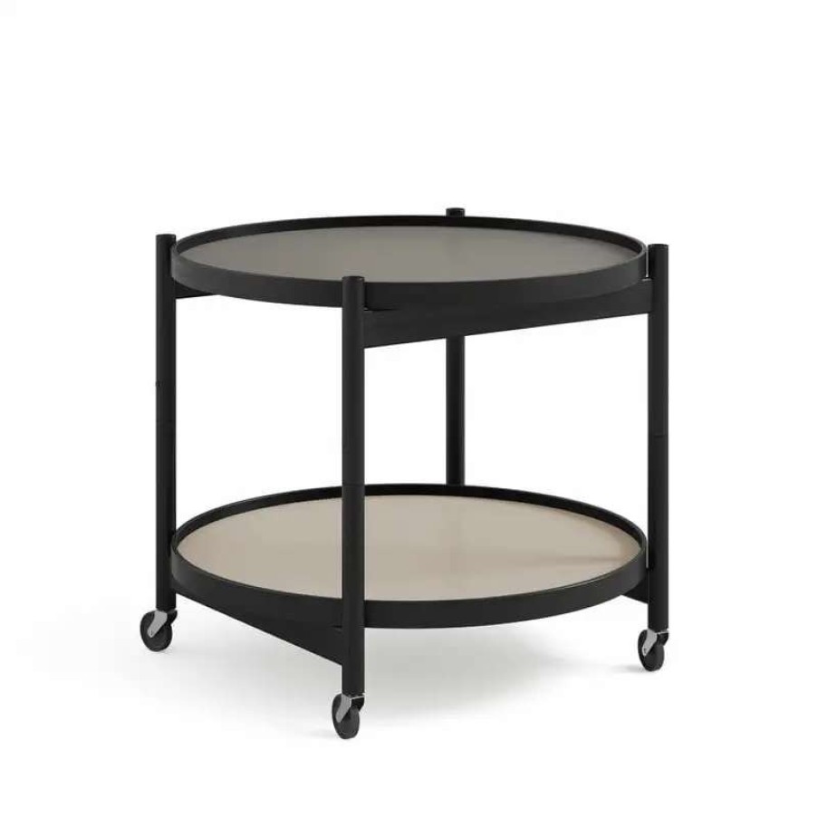 Kitchen Carts & Trolleys * | Brdr. Kruger Bolling Tray Table 60 Cm, Black Lacquered Beech Stone