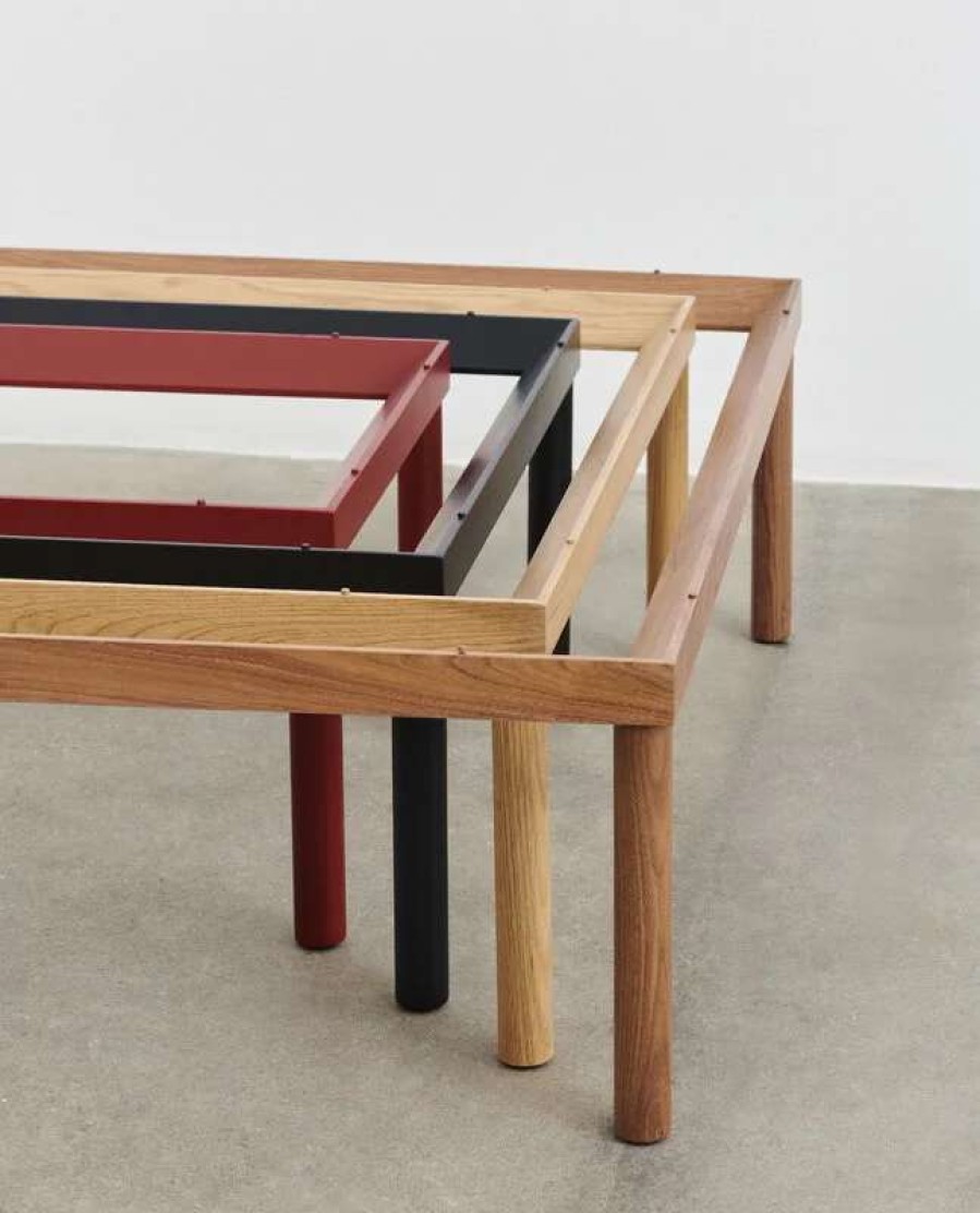 Coffee Tables * | Hay Kofi Table 80 X 80 Cm, Barn Red Lacquered Oak Clear Glass