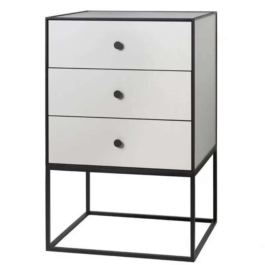 Side & End Tables * | By Lassen Frame 49 Sideboard With 3 Drawers, Light Grey