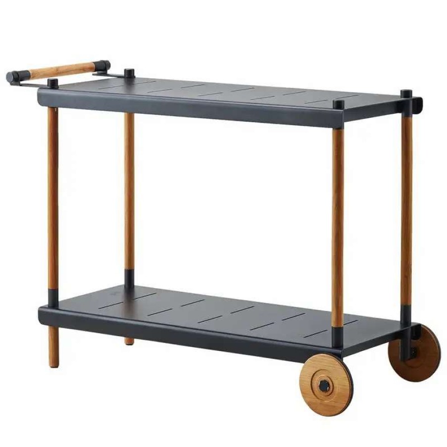 Kitchen Carts & Trolleys * | Cane-Line Frame Trolley, Teak Lava Grey