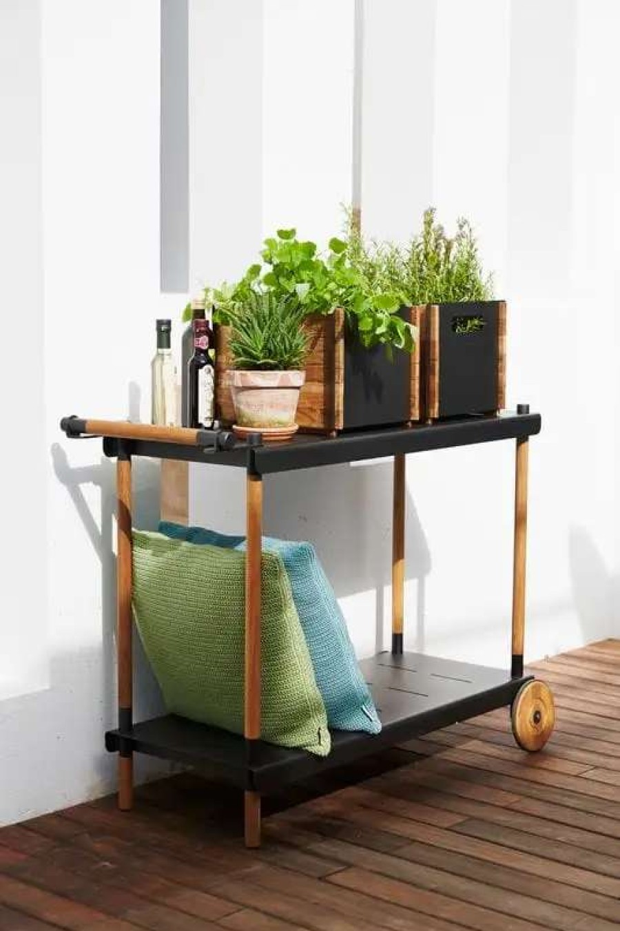 Kitchen Carts & Trolleys * | Cane-Line Frame Trolley, Teak Lava Grey