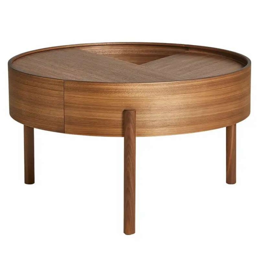 Coffee Tables * | Woud Arc Coffee Table 66 Cm, Matt Lacquered Walnut