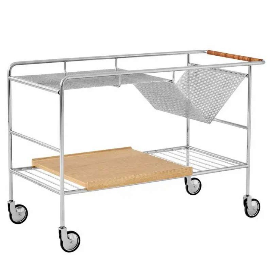 Kitchen Carts & Trolleys * | &Tradition Alima Nds1 Trolley, Chrome Lacquered Oak