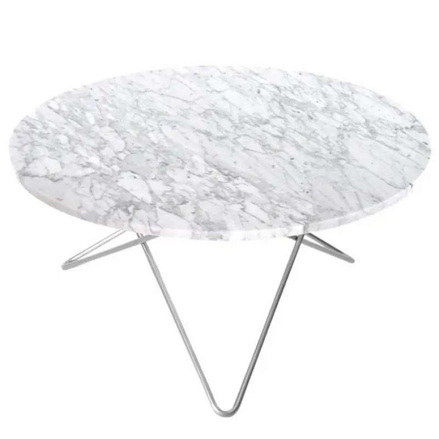 Coffee Tables * | Ox Denmarq O Table, Stainless Steel White Marble