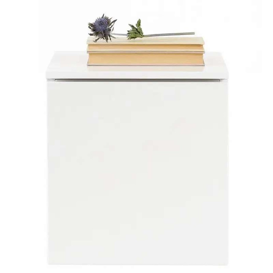 Nightstands * | Lundia Fuuga Nightstand With Drawer, Wall Mounting, White