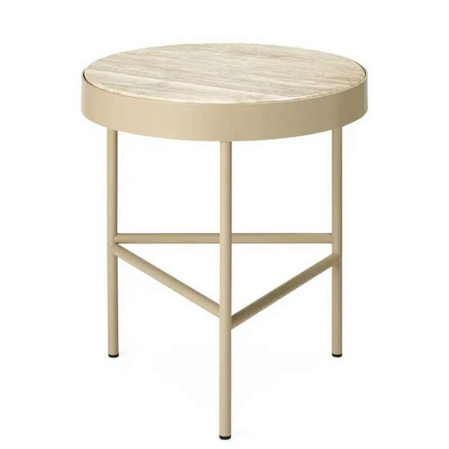 Side & End Tables * | Ferm Living Travertine Side Table, Medium, Cashmere