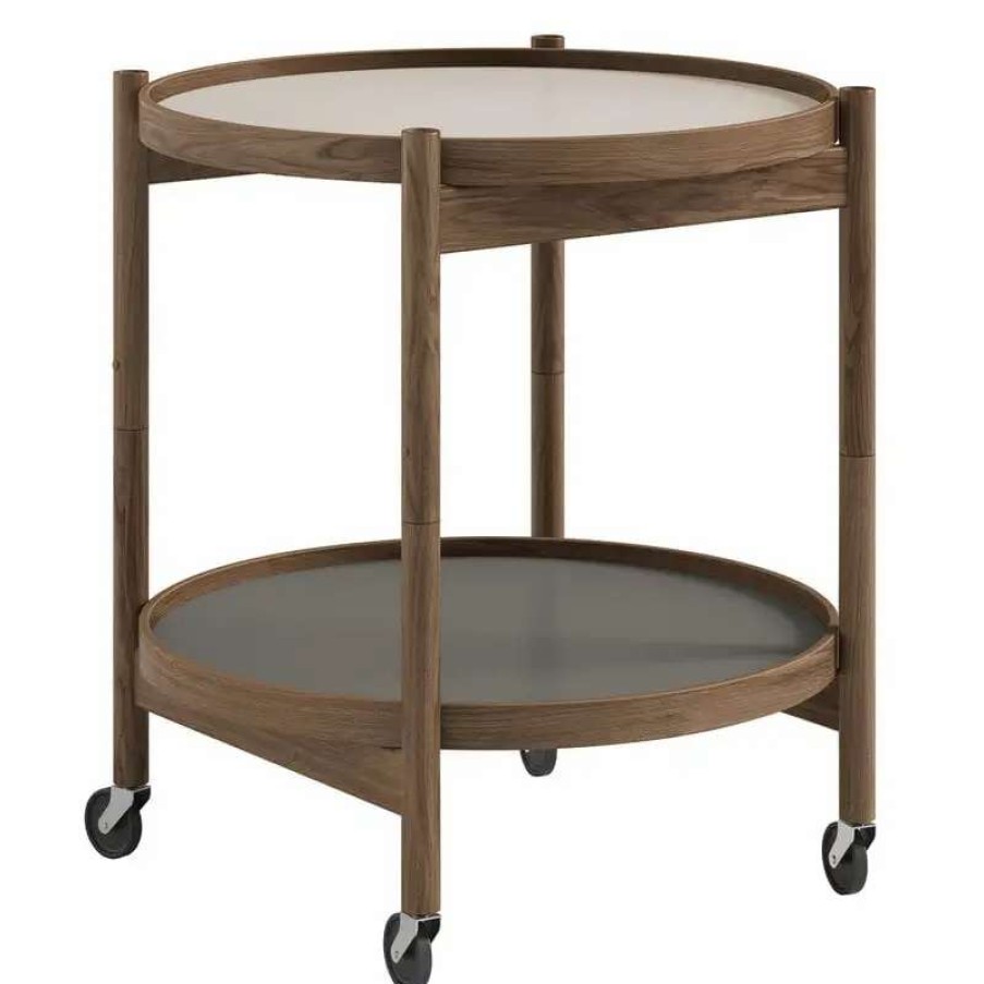 Kitchen Carts & Trolleys * | Brdr. Kruger Bolling Tray Table 50 Cm, Fumed Oak Stone