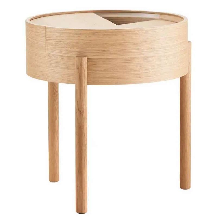 Side & End Tables * | Woud Arc Side Table, White Pigmented Oak