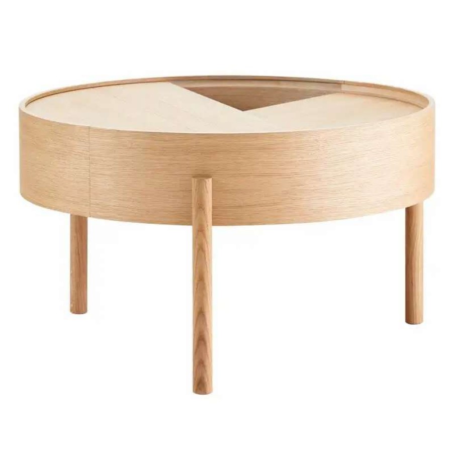 Coffee Tables * | Woud Arc Coffee Table 66 Cm, White Pigmented Oak