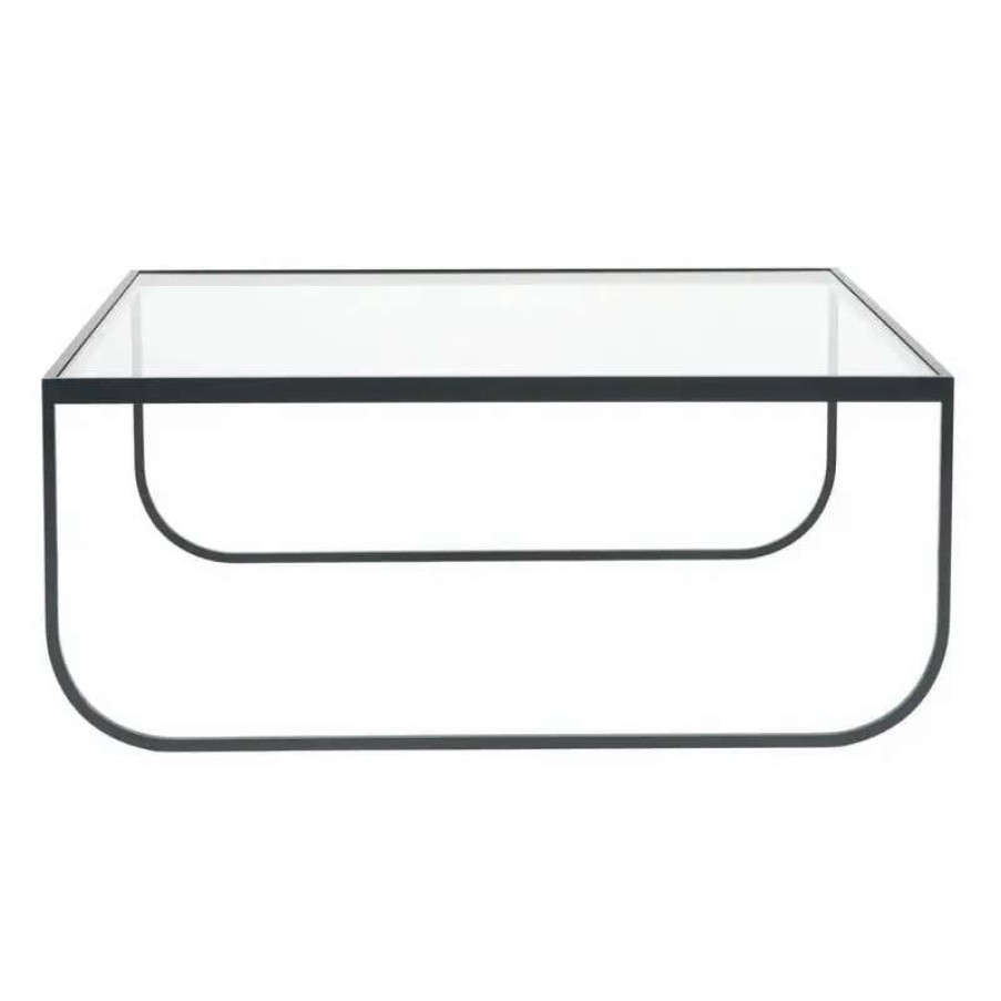 Coffee Tables * | Asplund Tati Coffee Table, 90 Cm, High, Charcoal Grey Clear Glass