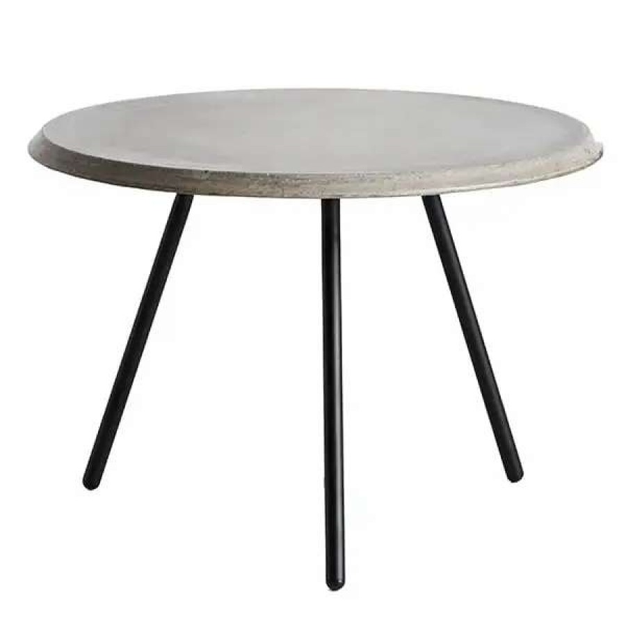 Side & End Tables * | Woud Soround Coffee Table, 60 Cm, Concrete Top