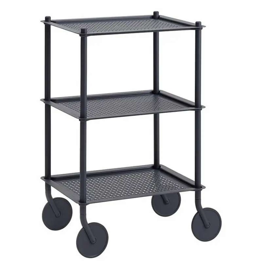 Kitchen Carts & Trolleys * | Muuto Flow Trolley, 3-Layer, Blue-Grey