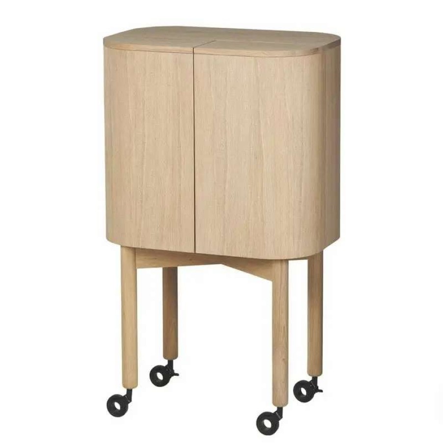 Kitchen Carts & Trolleys * | Northern Loud Bar Cabinet, Light Oak