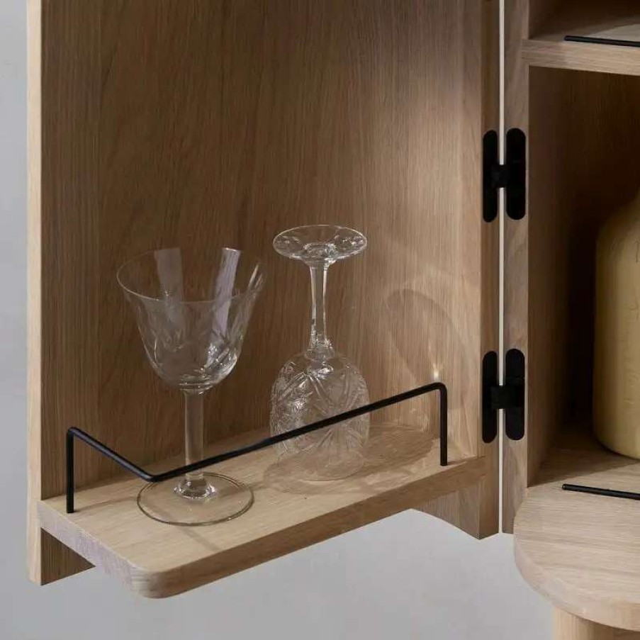 Kitchen Carts & Trolleys * | Northern Loud Bar Cabinet, Light Oak