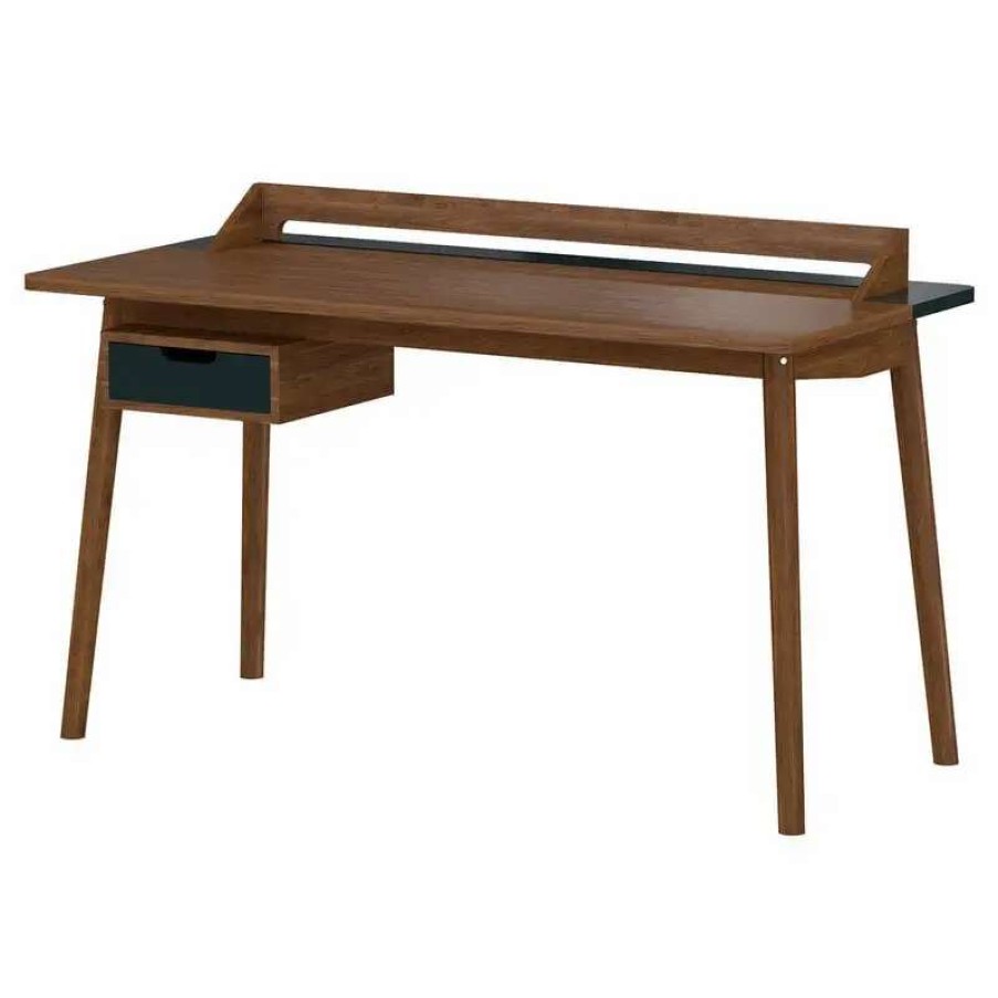 Desks * | Harto Honore Desk, Walnut Slate Grey