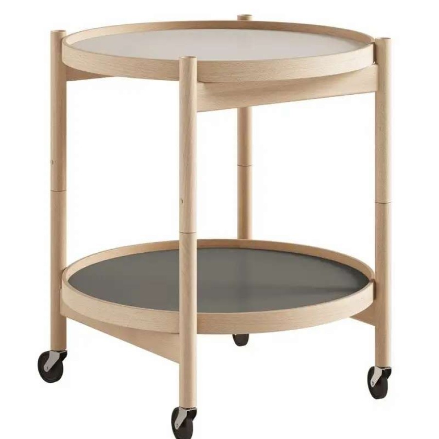 Kitchen Carts & Trolleys * | Brdr. Kruger Bolling Tray Table 50 Cm, Oiled Beech Stone