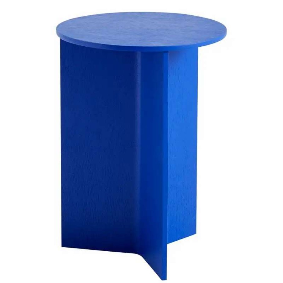 Coffee Tables * | Hay Slit Wood Table, 35 Cm, High, Vivid Blue