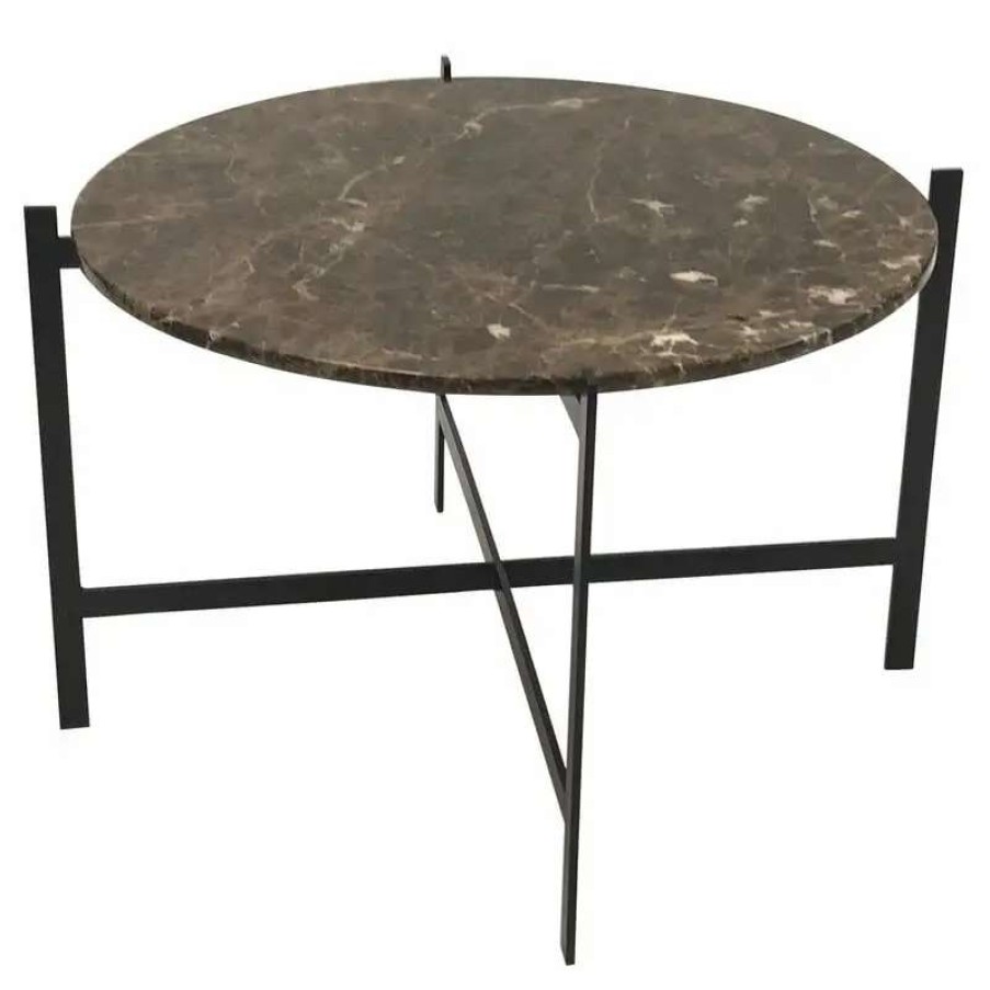 Coffee Tables * | Ox Denmarq Deck Table 80 Cm, Brown Marble Black