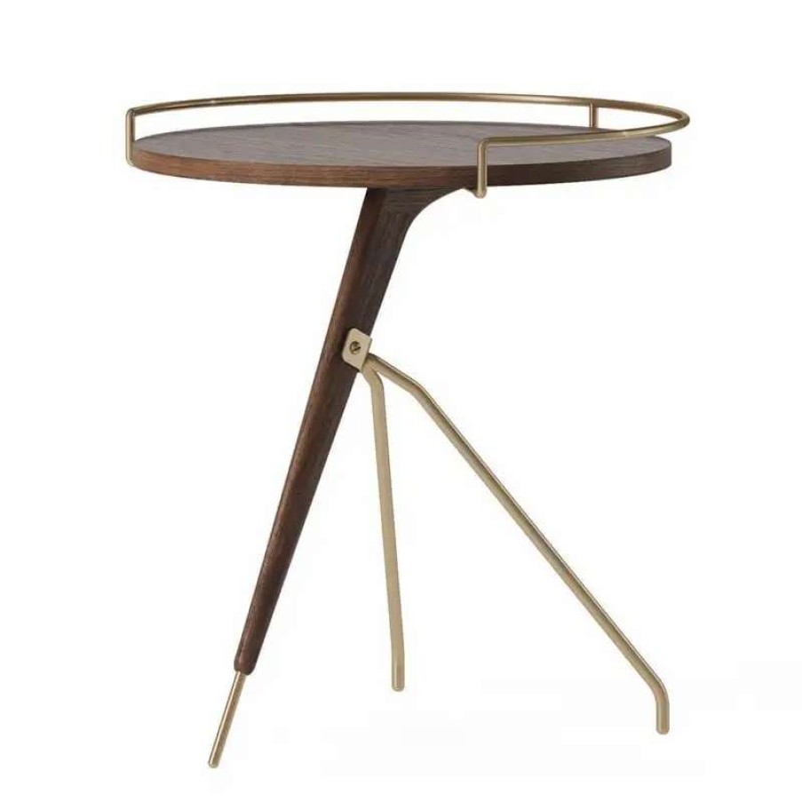 Side & End Tables * | Menu Umanoff Side Table, 45 Cm, Walnut Brushed Brass