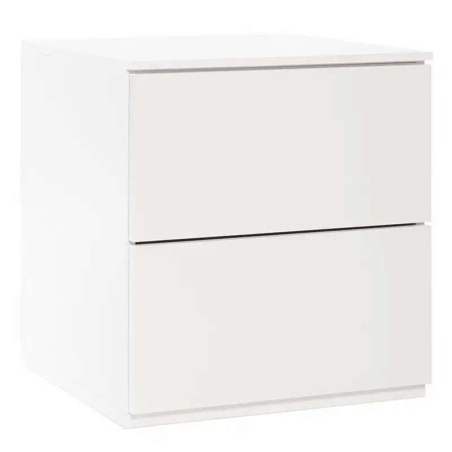 Nightstands * | Lundia Fuuga Nightstand With Two Drawers, White