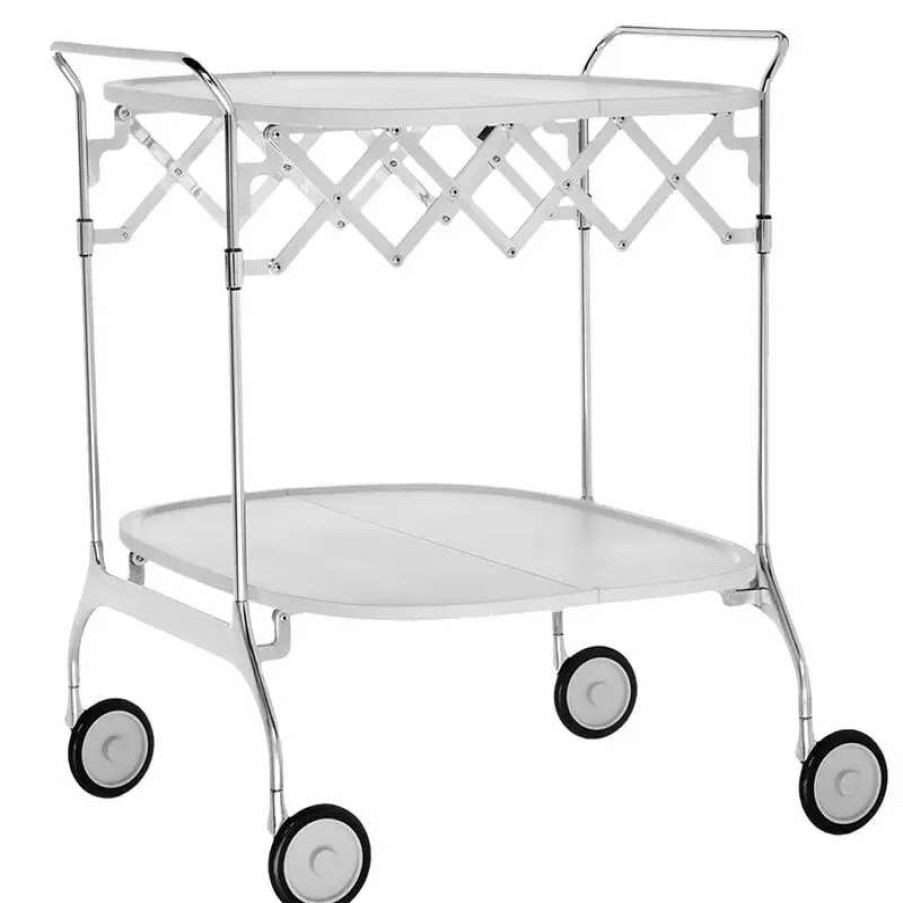 Kitchen Carts & Trolleys * | Kartell Gastone Folding Trolley, White Chrome